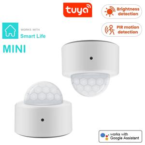 Haozee 2 in 1 Zigbee 미니 PIR 동작 탐지기 + 밝은 럭스 라이트 수동 적외선 보안 도난 경보 센서
