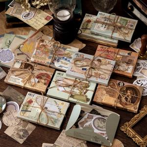 Yofun 60 개/갑 다중 재료 스티커 팩 빈티지 버섯 식물 나비 스티커 저널 Scrapbooking 공예 만들기