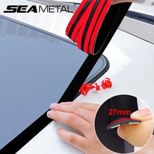 SEAMETAL 2/4/8m 앞 유리 선 루프 고무 씰 스트립 27mm 자동차 지붕 창 가장자리 씰 보호기 방수 방진 날씨 스트립