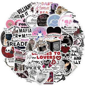 노트북용 다크 로맨스 리더 스티커, 수하물 스케이트보드 스크랩북, 노트북 일기 스티커, 미적 그래피티 데칼, 50 개