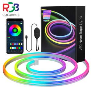 Led 네온 RGB 로프 라이트 - 10M RGB 유연한 조명 스트립 게임 조명 음악 동기화 네온 스트립 조명 DIY 디자인 App 제어 네온