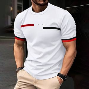 패션 여름 3D 스트라이프 레터 프린트 남성 T 셔츠 힙합 트렌드 하라주쿠 streetwear 캐주얼 o 넥 오버 사이즈 티셔츠 남성상의