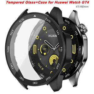 화웨이 시계 GT4 용 강화 유리 + 케이스 화웨이 시계 GT 4 41mm 액세서리 용 46mm 풀 커버리지 범퍼 스크린 보호 커버