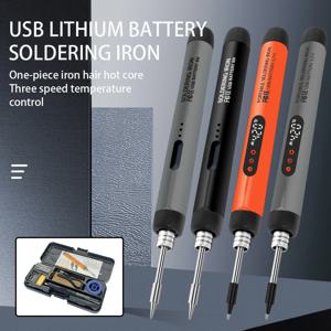 C200 USB 휴대용 전기 납땜 인두 키트 옵션 LED 디지털 디스플레이 3개의 조절 가능한 온도 300-420 ℃   용접 도구