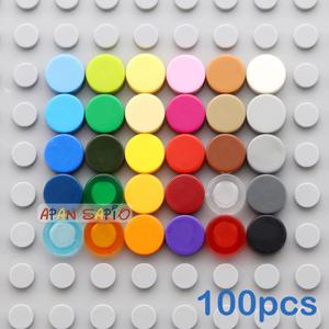100pcs 타일 1x1 라운드 DIY 빌딩 블록 벽돌 33 색 교육 크리 에이 티브 장난감 어린이 크기 98138 호환