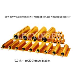 RX24 100W 50W 와트 전력 금속 쉘 알루미늄 금 저항기 1R 2R 3R 4R 5R 6R 8R 10R 15R 20R 30R 40R 100R 200R 220R 저항