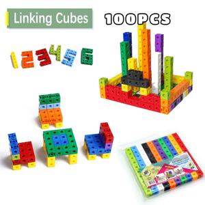 사각형 큐브 모양 빌딩 블록, 어린이 교육용 장난감, DIY 조립 블록, 벽돌 모델 장난감, 2x2x2cm, 세트당 100 개