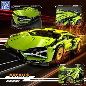 ToylinX 1:14 테크니컬 빌딩 블록, 자동차 레이싱 스포츠 스피드 차량 모델, 도시 기계식 슈퍼 브릭 퍼즐 장난감, 성인 선물