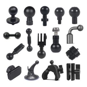 Gopro 액션 카메라 용 17mm 볼 헤드 어댑터 클립 마운트 더블 소켓 용 1/4 나사 헤드에 17mm 볼 헤드 변환기
