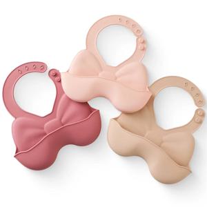 아기 방수 Bibs 유아 실리콘 Bibs 귀여운 Bowknot 앞치마 어린이 Bib 소녀 소년 조정 가능한 부드러운 실리콘 Bib 아기 먹이