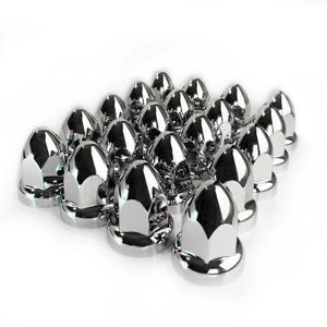 20PCS 33mm 크롬 러그 너트 커버 푸시 온, ABS 크롬 플라스틱 푸시 온 총알 플랜지 러그 너트 커버 세미 트럭 용