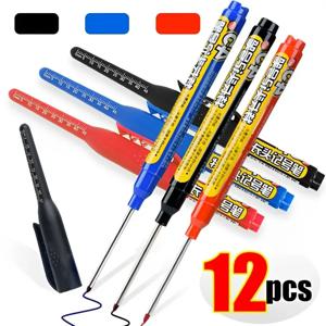 12-1Pcs 다목적 45mm 깊은 드릴 구멍 긴 펜촉 욕실 목공 긴 머리 목수 펜에 대 한 방수 마커 펜
