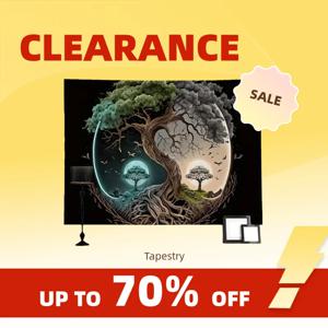 나무 프린트 프로스트 태피스트리 벽걸이, 거실 침실 기숙사 장식, 홈 데코 탭, 클리어런스 1 개, 75x58cm