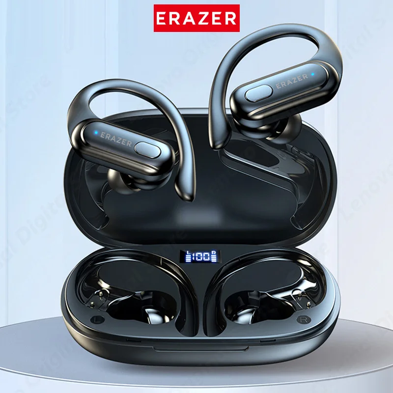 Lenovo ERAZER XT60PRO 스포츠 무선 헤드폰 Bluetooth 이어폰 Lenovo 이어버드 마이크 이어훅이 포함된 소음 감소 헤드셋