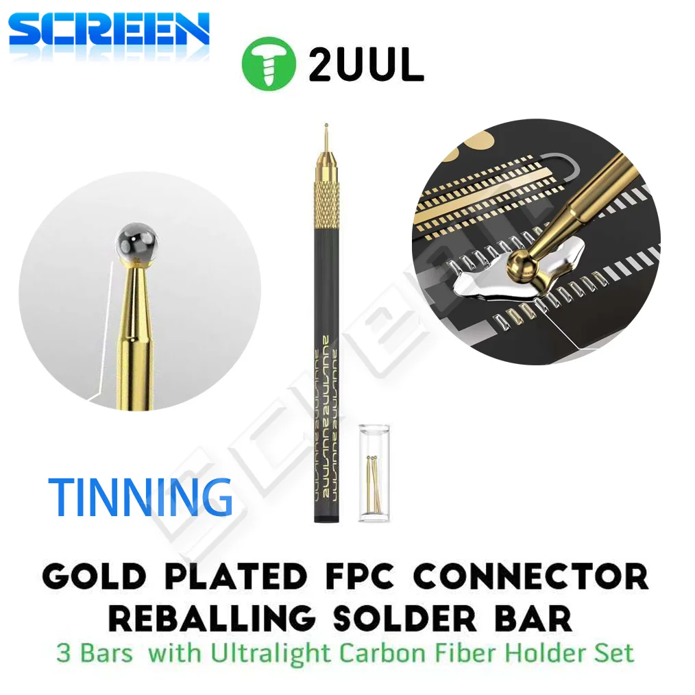 2UUL SC98 금도금 FPC Connertor 마더 보드 BGA 보드 CPU 칩 납땜 수리 흡입 주석 도구 용 Reballing 솔더 바