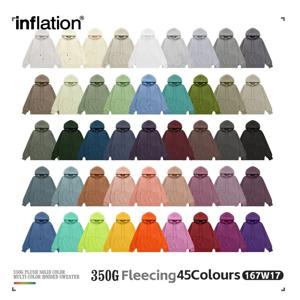 INFLATION 남성용 두꺼운 플리스 후드티, 남녀공용 힙합 플레인 후드티, 클래식 두꺼운 벨벳 직물 후드티, 167W17