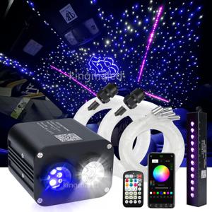 별이 빛나는 하늘 천장에 대 한 RGB 유성 음악 APP 제어 광섬유 스타 천장 조명 키트와 20W 반짝임 자동차 지붕 스타 라이트