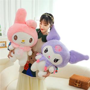 25/55cm Sanrio Kuromi 마이 멜로디 귀여운 시리즈 카와이 플러시 동물 인형 만화 귀여운 플러시 베개 장난감 생일 선물 베개
