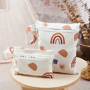 Elinfant 귀여운 생리 보관 가방, 방수 기저귀 가방, 2 개 세트, 18 cm, 25cm, 18x14cm