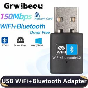 150Mbps 미니 USB WiFi 블루투스 어댑터 무선 네트워크 카드 802.11N 안테나 신호 수신기 PC 노트북 용 USB 블루투스 동글