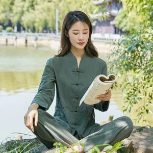 2025 중국어 쿵푸 태극권 의류 무술 무술 유니폼 100% 코튼 탑 + 바지 세트 태극권 요가 스포츠 운동복