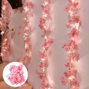 2M 20LED 벚꽃 문자열 빛 갈 랜드 인공 꽃 덩굴 요정 조명 침실 웨딩 파티 휴일 장식