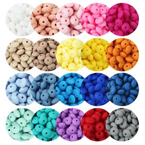 20/50/100pcs 렌즈 콩 실리콘 구슬 주판 초점 구슬 보석에 대 한 느슨한 간격 구슬 DIY 페르시 펜 가방 체인 액세서리 만들기