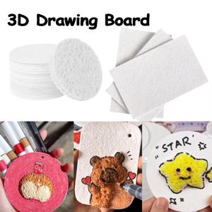 10/100Pcs 3D 드로잉 캔버스 스폰지 DIY 어린이 그림 종이 푹신한 질감 종이 매직 3D 아트 드로잉 종이 어린이를위한 DIY 그림