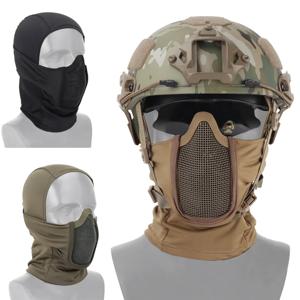 전술 풀 페이스 마스크 발라크라바 모자 오토바이 Airsoft 페인트 볼 헤드 기어 금속 메쉬 사냥 보호 마스크