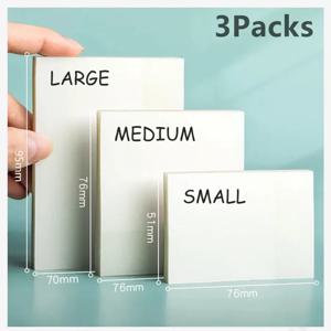 3Packs150Sheets 스티커 투명 스티커 노트 패드 메모장 지우기 북마크 읽기 도서 편지지 학교 용품