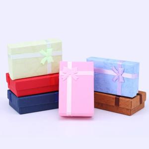 10Pcs 종이 선물 상자 5*8*2.5cm 보석 포장 반지 귀걸이 목걸이 홀더 디스플레이 크리스마스 결혼 선물 화이트 스폰지