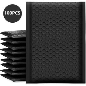 100 Pcs 블랙 배달 패키지 포장 소규모 비즈니스 용품 봉투 배송 패키지 버블 봉투 포장 가방 메일러