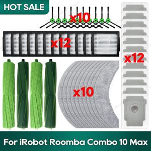 (i Roomba Combo 10 Max) 로봇 진공 액세서리 메인 브러시 헤파 필터 걸레 먼지 봉투 교체 부품과 호환