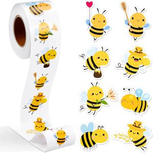 500Pcs/Roll 귀여운 꿀벌 스티커 Kawaii 동물 스티커 교사 보상 스티커 학교 인센티브 스티커 DIY 스크랩북 장식