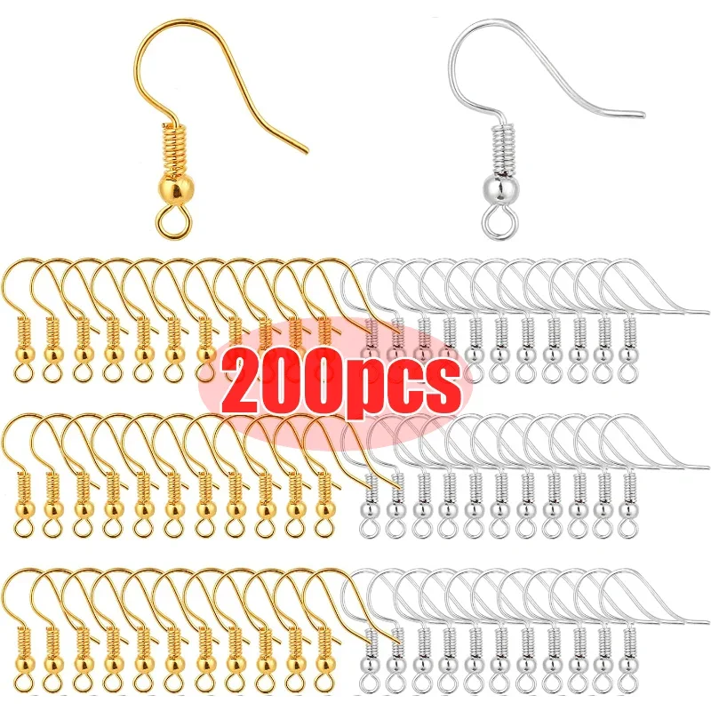 100/200pcs DIY 귀걸이 결과 귀걸이 걸쇠 후크 스테인레스 스틸 저자 극성 귀걸이 액세서리 후크 Earwire 만들기