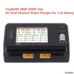 ToolkitRC M6D V3 500W 15A DC 듀얼 채널 미니 스마트 충전기 방전기 1-6S Lipo 배터리 FPV 모델 예비 부품 교체