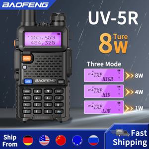 Baofeng 워키토키, 듀얼 밴드 햄 양방향 라디오, VHF UHF FM 라디오, 휴대용 트랜시버, 장거리 사냥, UV 5R, 5W, 8W