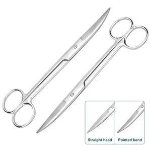 10cm/11.5cm/13cm/14cm/16 cm 동물 수의학 수의사 의료 스테인레스 스틸 외과 가위 직선 곡선 팁 이발 가위