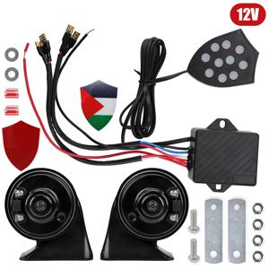 12V 범용 10 사운드 뮤지컬 전자 경적 컨트롤러 레귤레이터 모니터 달팽이 트럼펫 전기 사이렌 자동차 액세서리