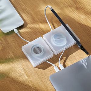 휴대용 투명 케이블 주최자 코드 관리 Usb 케이블 와인 더 개폐식 전화 홀더 충전기 와이어 보관 보호기