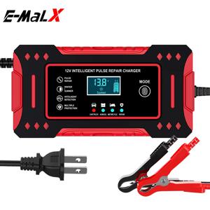 6A 12V 지능형 자동차 배터리 충전기 자동차 및 오토바이 배터리 충전 장치 납산 배터리 수리 LCD 디스플레이