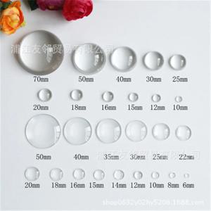 Aclovex 1 팩 라운드 플랫 백 유리 카보 숑 12mm 20mm 25mm Diy 쥬얼리 만들기위한 투명 클리어 크리스탈 카보 숑 카메오
