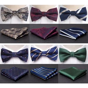 남자 Bowtie 넥타이 세트 패션 나비 파티 웨딩 넥타이 여자 비즈니스 자카드 나비 넥타이 남자 Bowknot 도매 액세서리