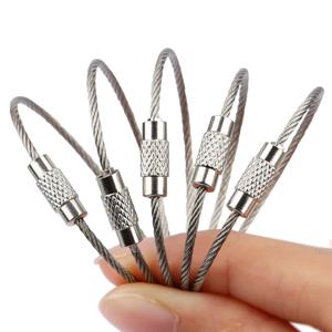 10PCS 15CM 야외 도구 EDC 캠핑 도구 전술 장비 멀티 키 체인 키트 304 스테인레스 스틸 와이어 로프 열쇠 고리 여행 Ch