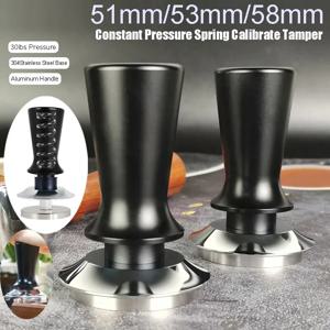 에스프레소 탬퍼 바리스타 커피 탬퍼, 보정 용수철 포함, 스테인리스 스틸 탬퍼, 58mm, 53mm, 54mm, 51mm