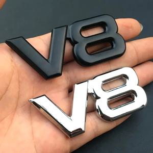 V8 엠블럼 금속 스티커 배지 펜더 V8 레이싱 엠블럼 자동차 오토바이 트럭 SUV