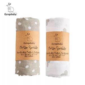 Kangobaby 새로운 디자인 2pcs 세트 더블 레이어 100% 코튼 신생아 아기 모슬린 Swaddle 담요