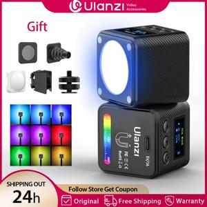 울란지 L2 RGB 미니 COB 비디오 조명 360 °   DSLR 카메라 번개 사진 블로그 라이브용 디퓨저가 포함된 풀 컬러 자기 조명