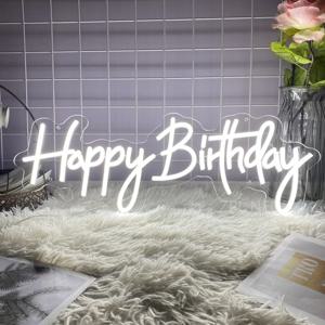 생일 축하 로그인 Led 네온 불빛 생일 파티 장식 벽 아트 룸 바 클럽 야간 조명 Led 로그인 맞춤형 HBD 선물