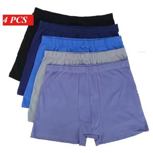4Pcs 100% 코 튼 남자 복서 팬티 플러스 크기 8XL-10XL 느슨한 맞는 속옷 큰 키가 부드러운 통기성 Anti-Chafing 남자 속옷